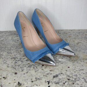 Kate Spade Luciana Fringe Denim Heels Size 8.5
